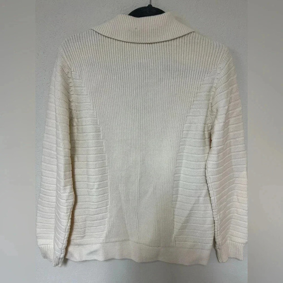 Classic Cream Collared Cardigan Liz Claiborne Cardigan Womens L - Picture 8 of 9